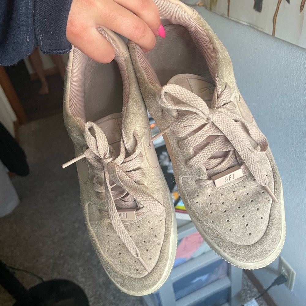 pink soft platform airforces
